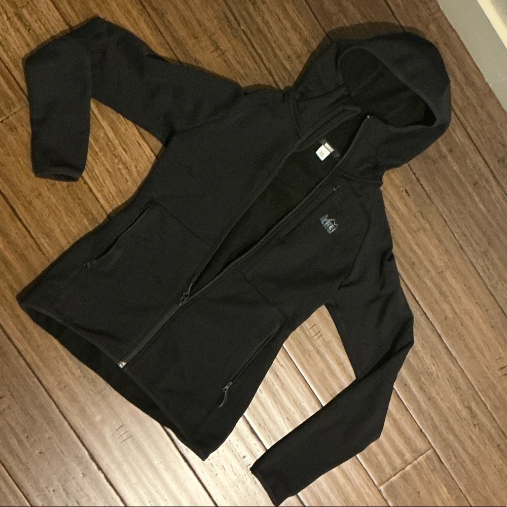 REI Fleece Hooded Jacket- Black